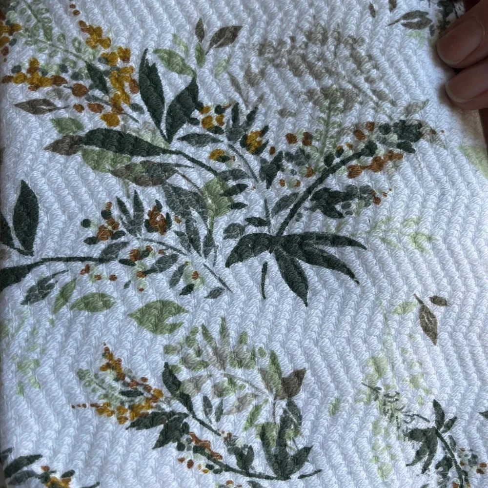 Lauren‎ Ralph Lauren Floral Kitchen Towels Set Botanical Green White 2 Pack NWT